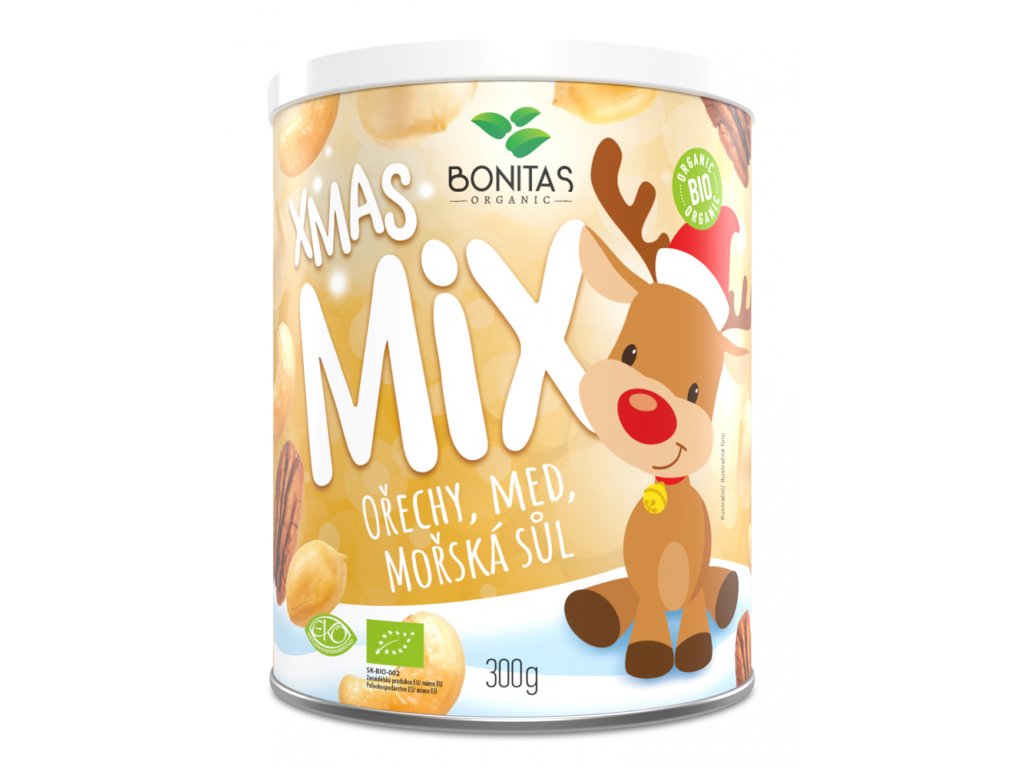 BONITAS BIO vianočný mix orechov s medom a morskou soľou Exclusive 300g